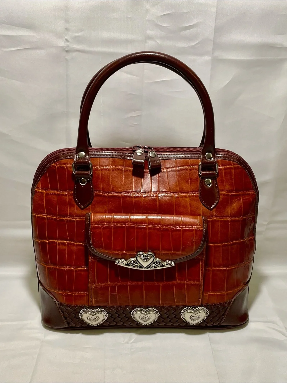 Marc Chantal (M.C.) Croc- Embossed 3 Way Bag ✨Vintage, Y2K✨